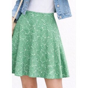 Diane von Furstenberg Silk Skirt Spring Botanical Green Leaf Sz 8  DVF
